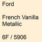 Preview: Ford, French Vanilla Metallic, 6F / 5906.